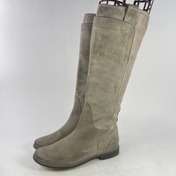 Frye Shoes - Frye Women's Paige Tall Leather Riding boots US 7.5 Beige Leather Knee-High Boot